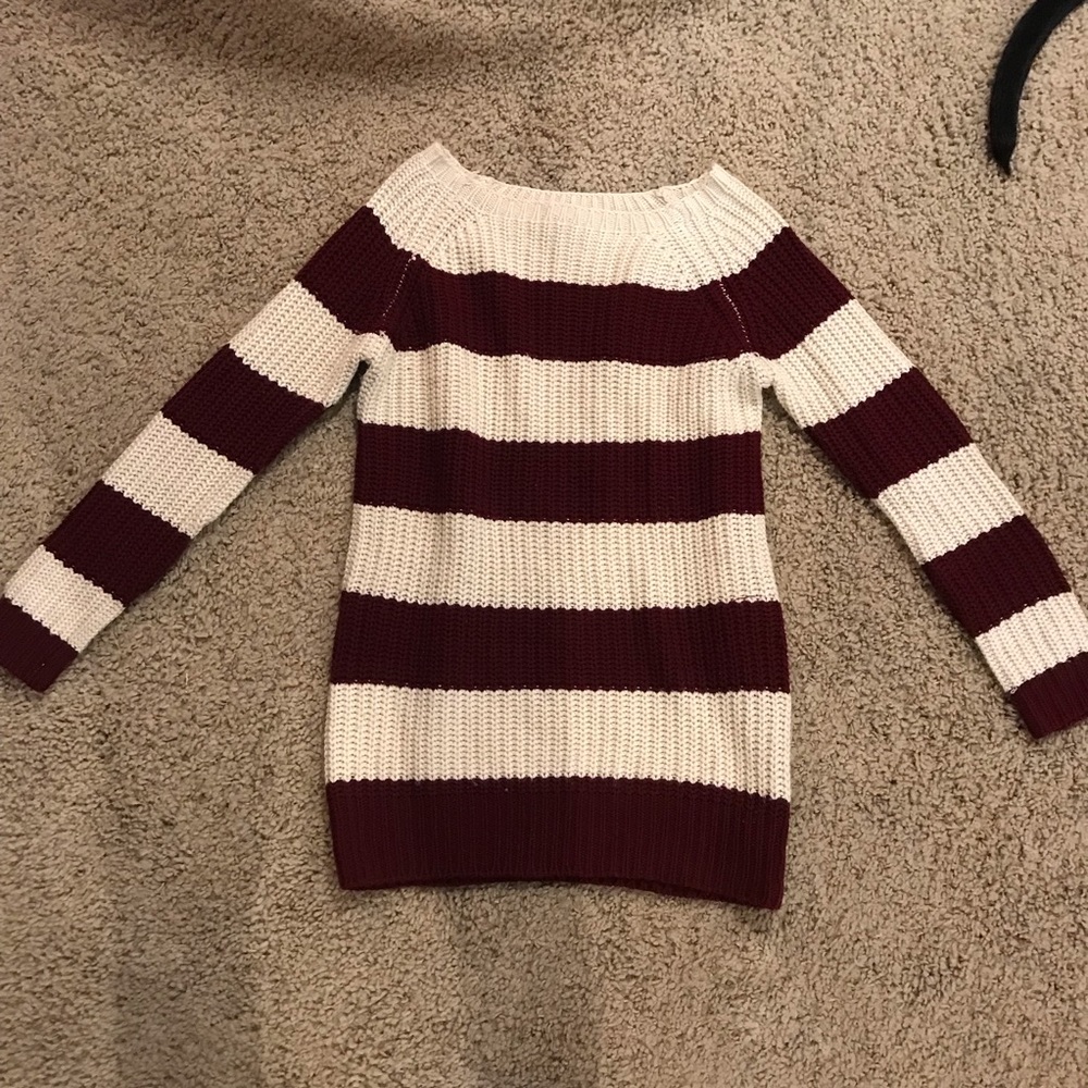 Maroon Striped Sweater